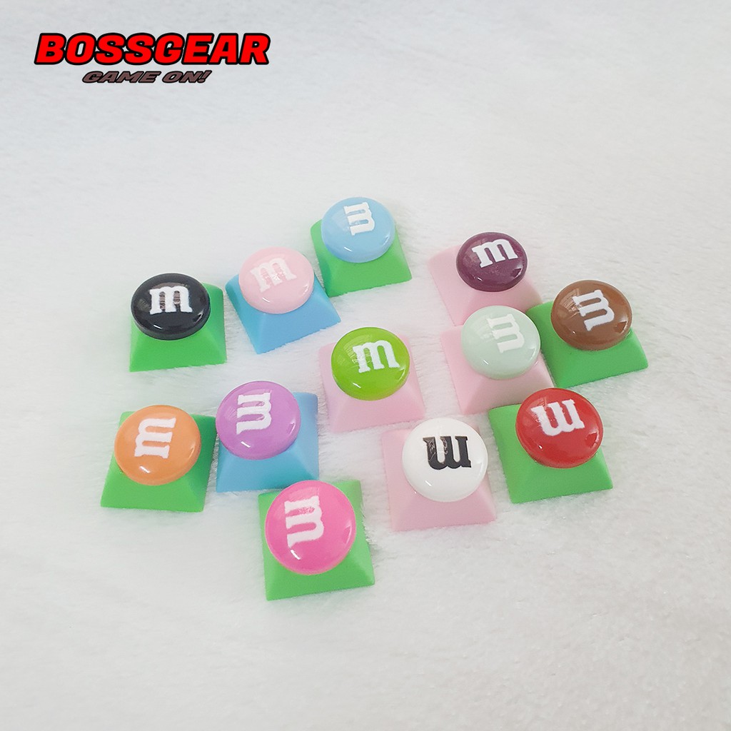 Keycap Lẻ hình bánh Kẹo M&amp;M cực đẹp độc đáo và dễ thương ( keycap resin )( Keycap Artisan )