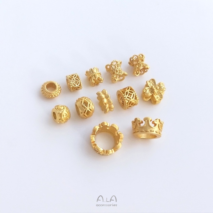 Set 10 Hạt Giống Cỏ Bốn Lá Màu Vàng Đồng 18K Diy