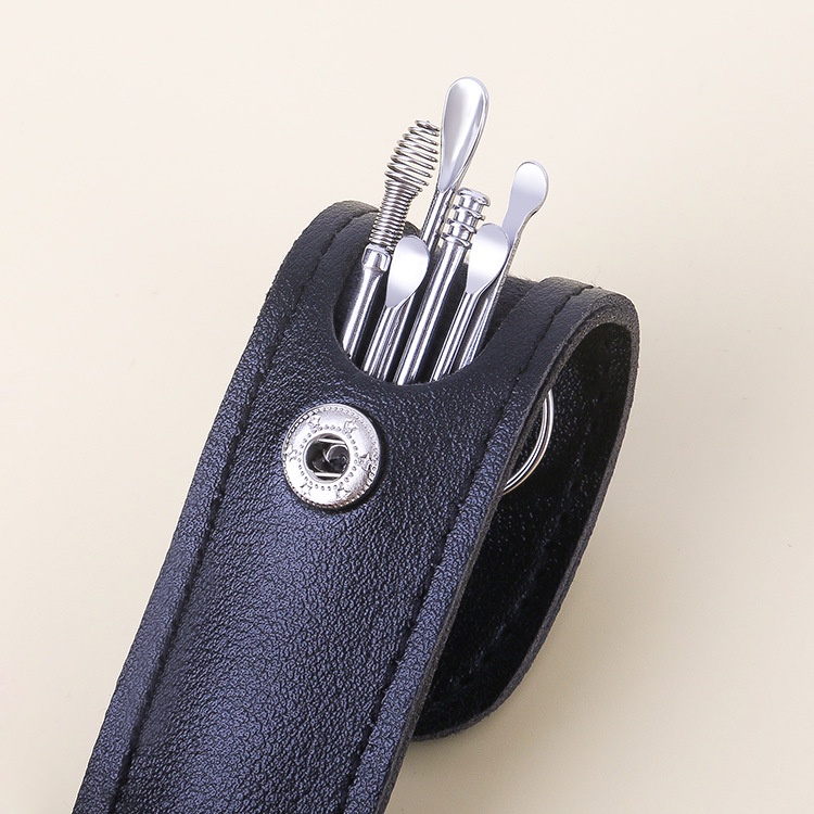 C47 Dụng cụ lấy ráy tai 6 món bằng thép không rỉ- bộ ngoáy tai chuyên dụng inox