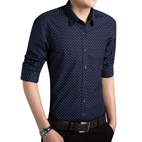 Áo Sơ Mi Nam HOT HIT Hoa Tiết Chấm Bi VINETO Dáng Ôm Cổ Bẻ | BigBuy360 - bigbuy360.vn