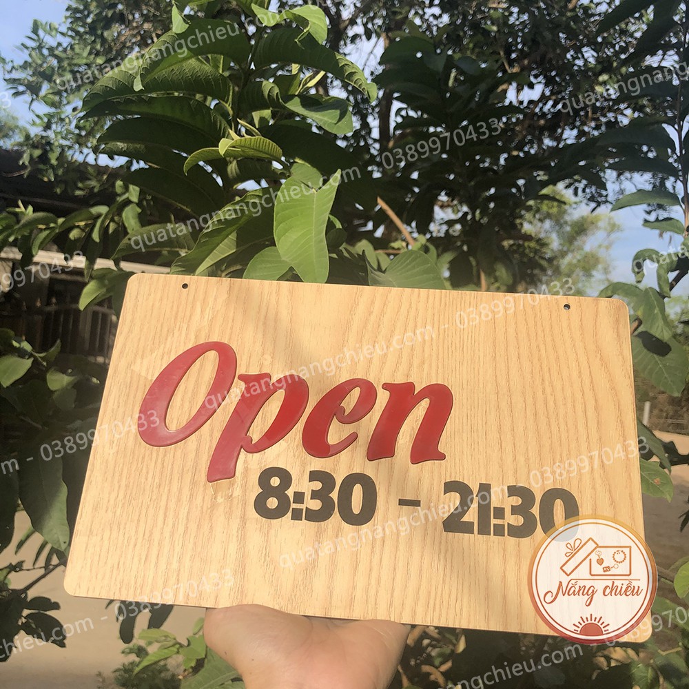 Bảng Gỗ Mẫu Open - Close - Mở Cửa - Đóng Cửa