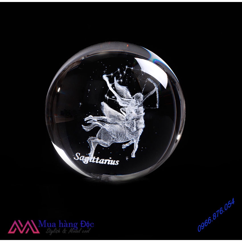 Quà Tặng Sinh Nhật 🎁 🎁 🎁 Quả Cầu Pha Lê 3D LED Cung Nhân mã Sagittarus