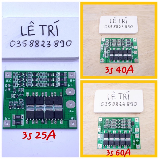 Mạch cân bằng và bảo vệ pin lithium ion 3s 12.6v - 25A 40A 60A