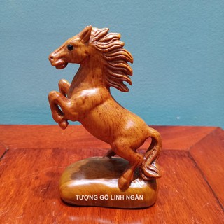 Tượng Ngựa gỗ hương cao 12 cm