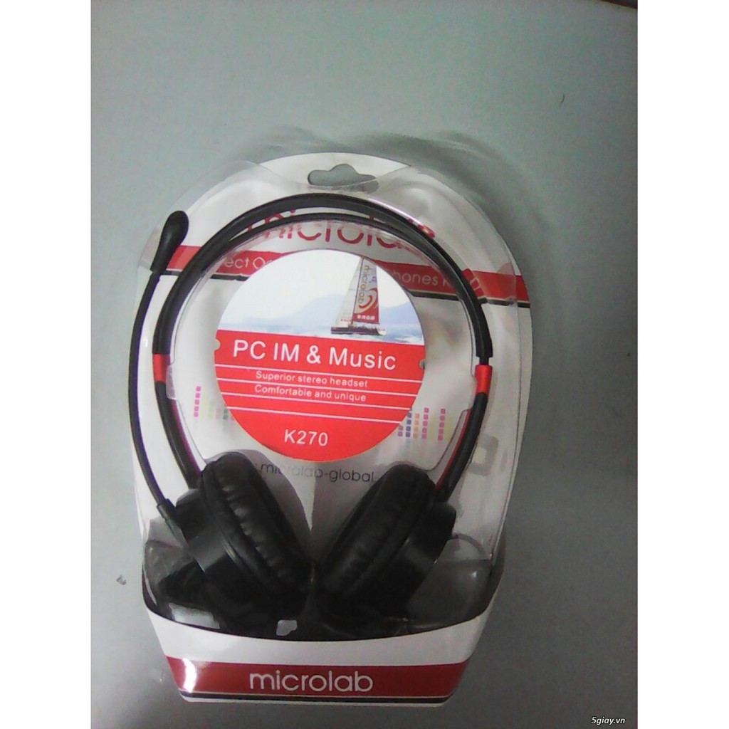 Tai Nghe Chụp Tai Kèm Micro Microlab K270 Có Dây, 2 Jack 3.5mm Cho PC - BH Chính Hãng 1 Năm