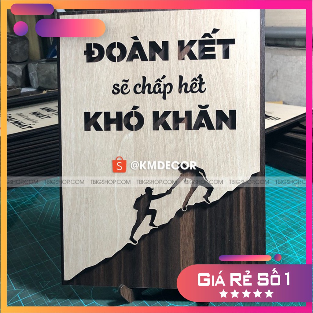 [Tranh danh ngôn đẹp nhất] [COMBO 10] Bộ 2 tranh gỗ truyền cảm hứng làm việc nhóm, teamwork