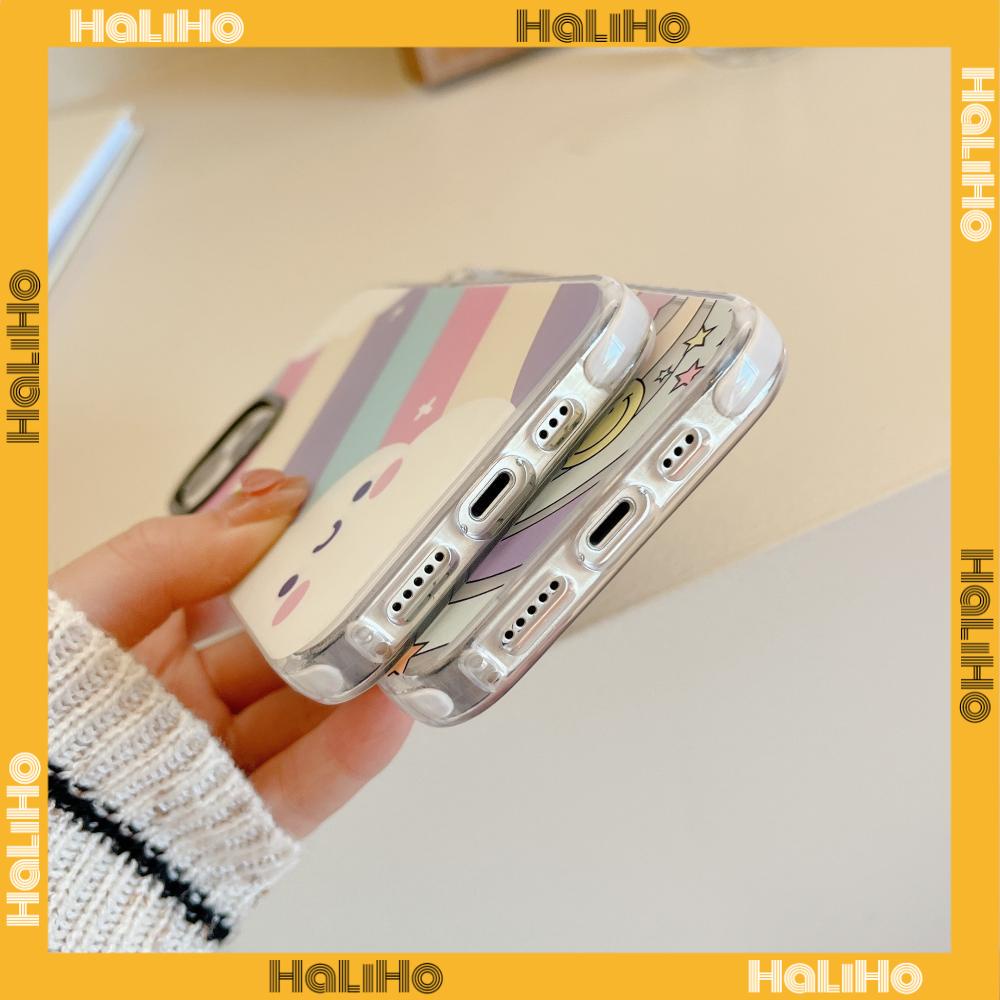 iPhone Case Silicone Soft Case Clear Case Thickened Shockproof Protection Camera Rainbow Smiley Compatible For iPhone 11 iPhone 13 Pro Max iPhone 12 Pro Max iPhone 7 Plus iPhone xr