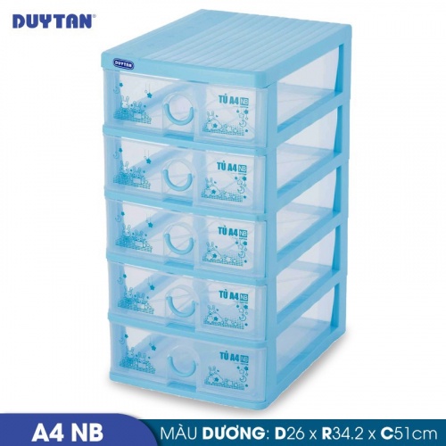 Tủ nhựa Duy Tân Tomi A4 nắp bằng - 5 ngăn - Nhiều màu