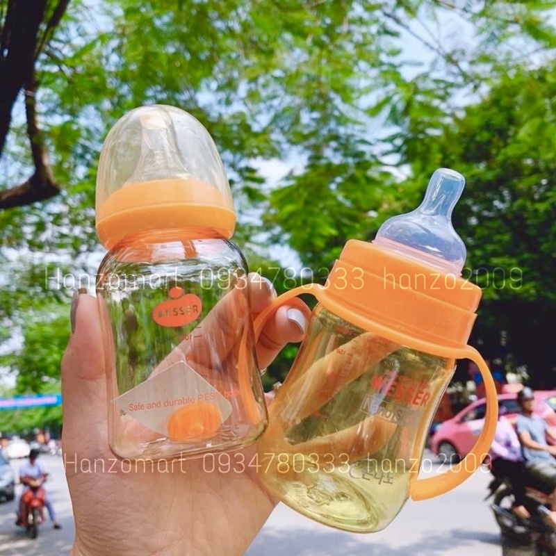 BÌNH SỮA WESSER PPSU CỔ HẸP/RỘNG 60ML/140ML/180ML/250ML/260ML MẪU MỚI NHẤT