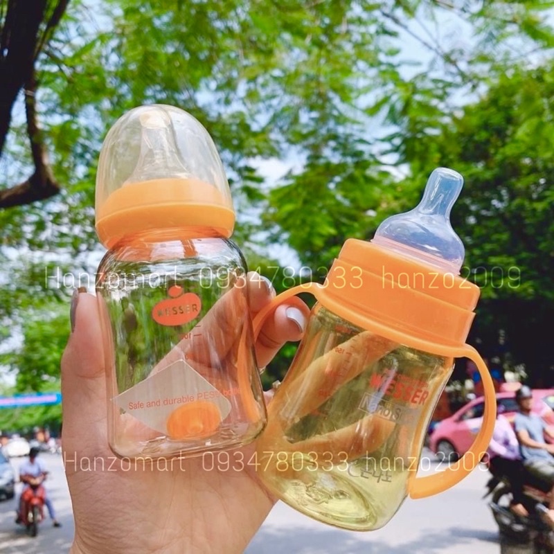 [HÀNG CHUẨN] BÌNH SỮA WESSER PPSU CỔ HẸP/RỘNG 60ML/140ML/180ML/250ML/260ML MẪU MỚI NHẤT (NSX MỚI)