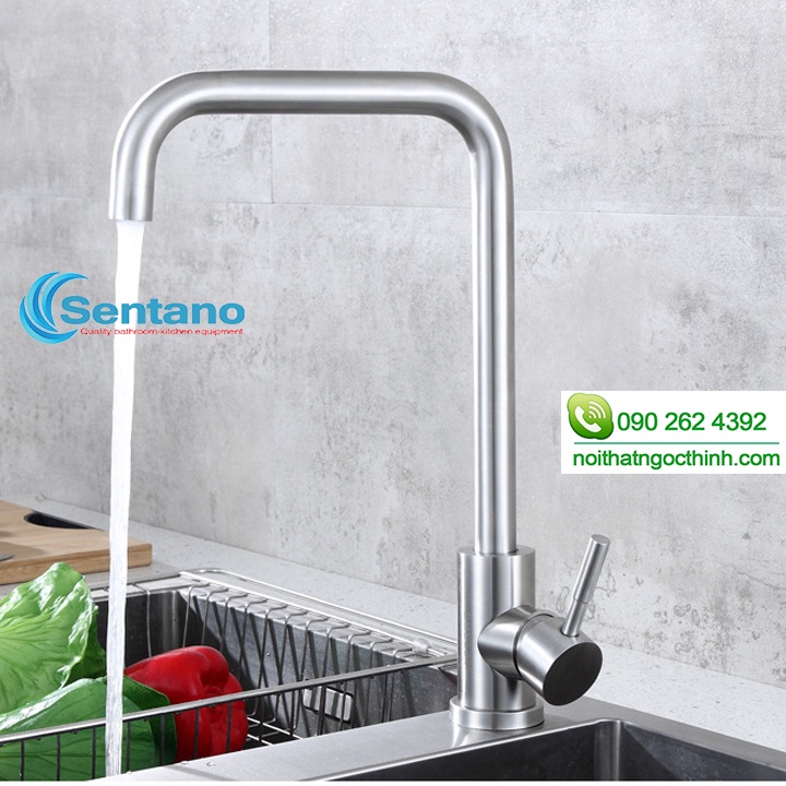 Chậu rửa chén đúc nguyên khối SENTANO 2 hộc cân 78x43 inox 304 + Tặng kèm bộ xả chống hôi | BigBuy360 - bigbuy360.vn