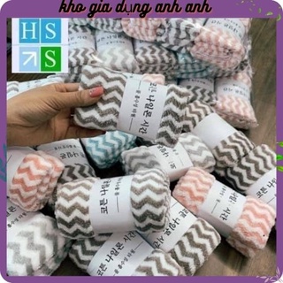 Set 10 khăn mặt kẻ hàn quốc cực mềm mịn, thấm hút