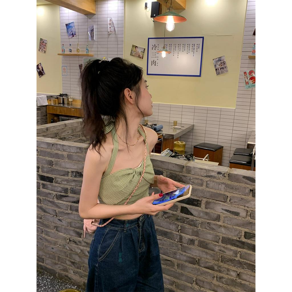 Áo Hai Dây Sọc Ca Rô / Áo Khoác Cardigan Chống Nắng Thời Trang Sành Điệu 63700