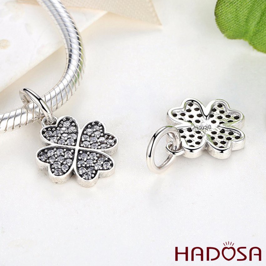 Charm cỏ 4 lá bạc 925 cao cấp Hadosa