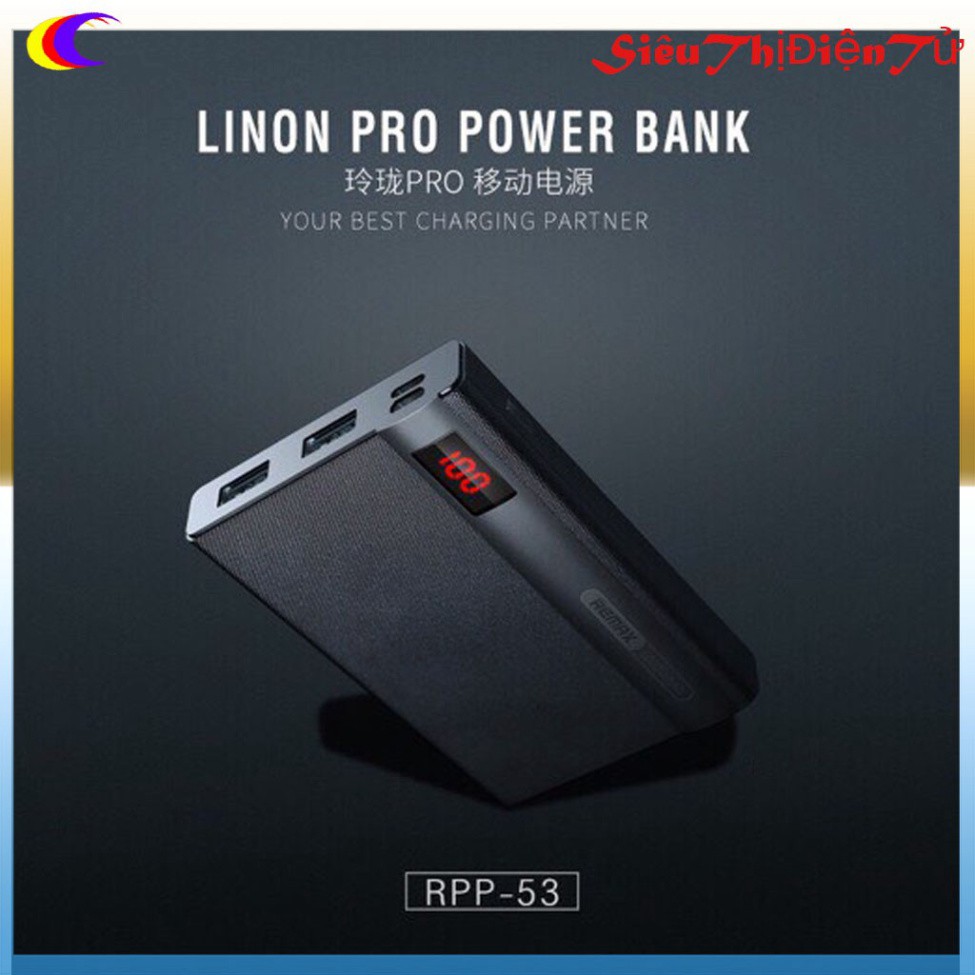 PIN SẠC DỰ PHÒNG REMAX RPP 53 DUNG LƯỢNG 10000mAh có màn hình led hiển thị dung lượng pin 2 cổng ra USB ♥️♥️