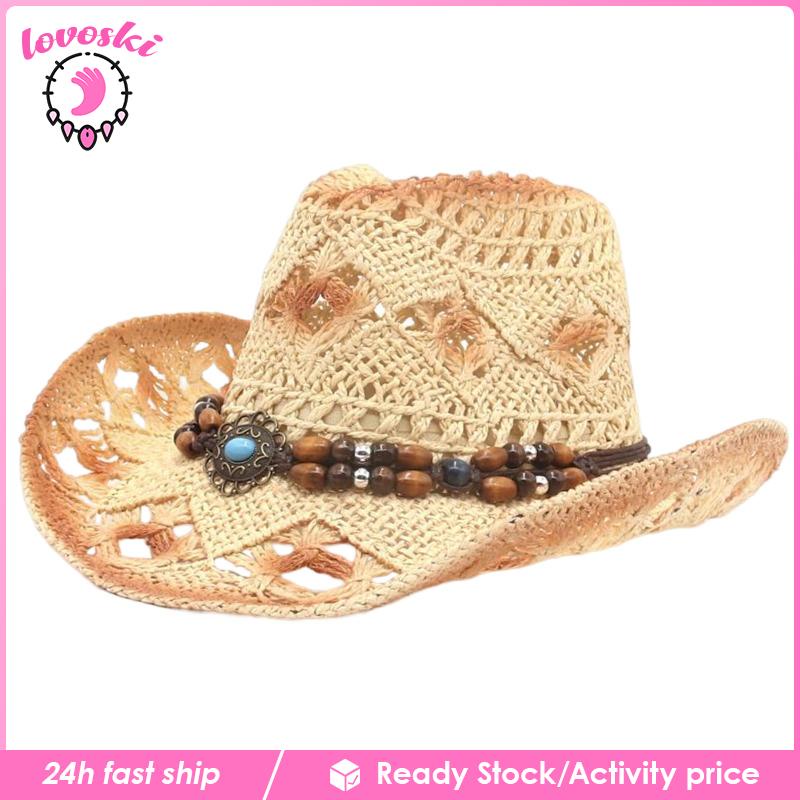 Nón Cao Bồi Bằng Rơm Chống Nắng Phong Cách Cao Bồi Cổ Điển Có Thể Tháo Rời Dùng Khi Đi Du Lịch