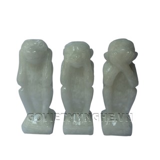 Tượng đá bộ ba khỉ tam không - đá non nước - size lớn
