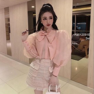 Set váy dạ kèm áo tơ siêu xinh hàng quảng châu cao cấp