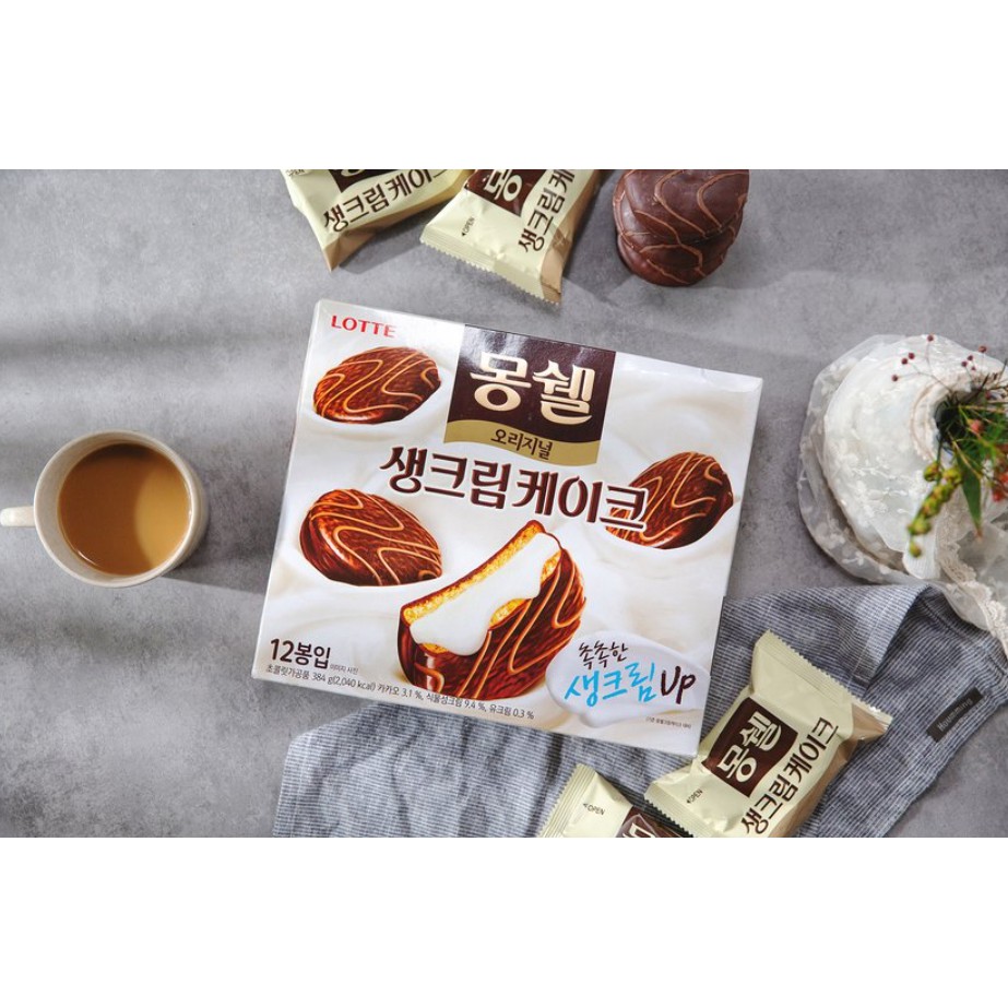 [LOTTE] BÁNH MONSHELL CHOCOPIE TRUYỀN THỐNG 385G - [롯데] 몽쉘크림케이크 385G
