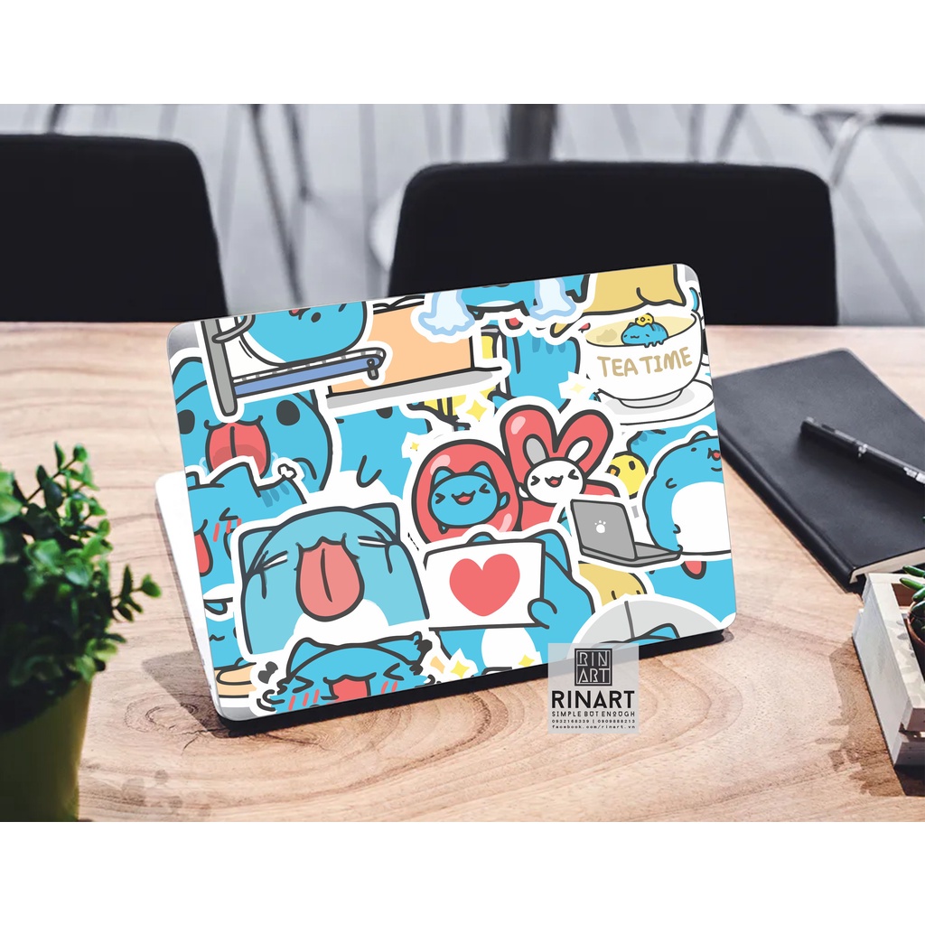 Bộ 100 sticker mèo capoo cute  dùng để trang trí điện thoại di động/ván trượt/vali không để lại dấu keo