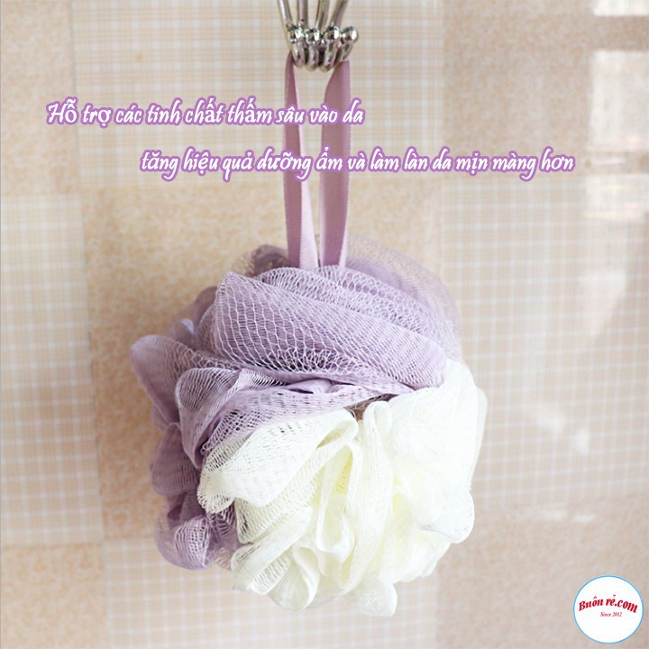 Bông tắm tròn vải lưới mềm mại cao cấp, bông tắm tạo bọt Hàn Quốc đẹp rẻ tốt 2458 KHO TỔNG VP88