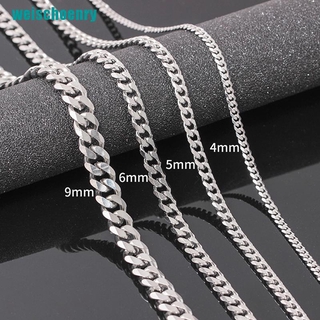 Ry●Vòng cổ Thép Không Gỉ Dạng Mắt Xích Kích Thước 4-6mm Phong Cách Hip Hop Cho Nam Giới