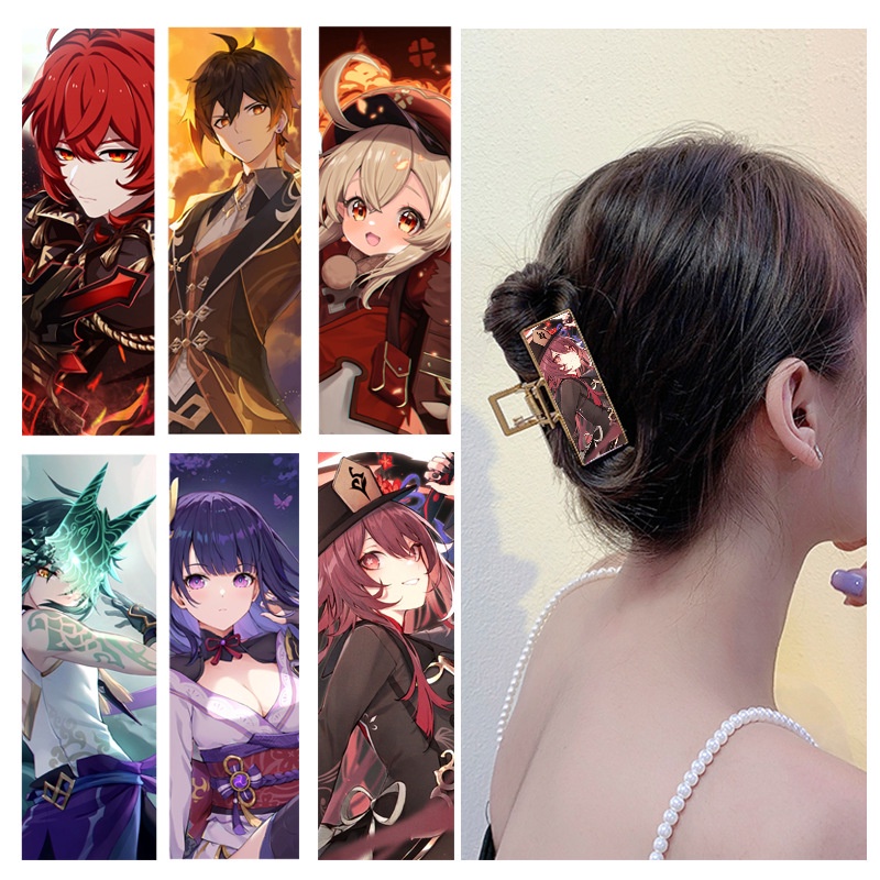 Kẹp tóc hình cá mập bằng kim loại dùng hóa trang