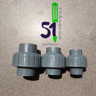 Rắc co nhựa PVC Phú Hải phi 21, 27, 34 | Khớp nối sống | Racco | Zacco | Zắc co | Bộ ba nhựa