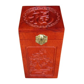Hộp Trà Gỗ Hương Trạm Trổ 5 Mặt Vô Cùng Tinh Xảo (10x10x17cm )