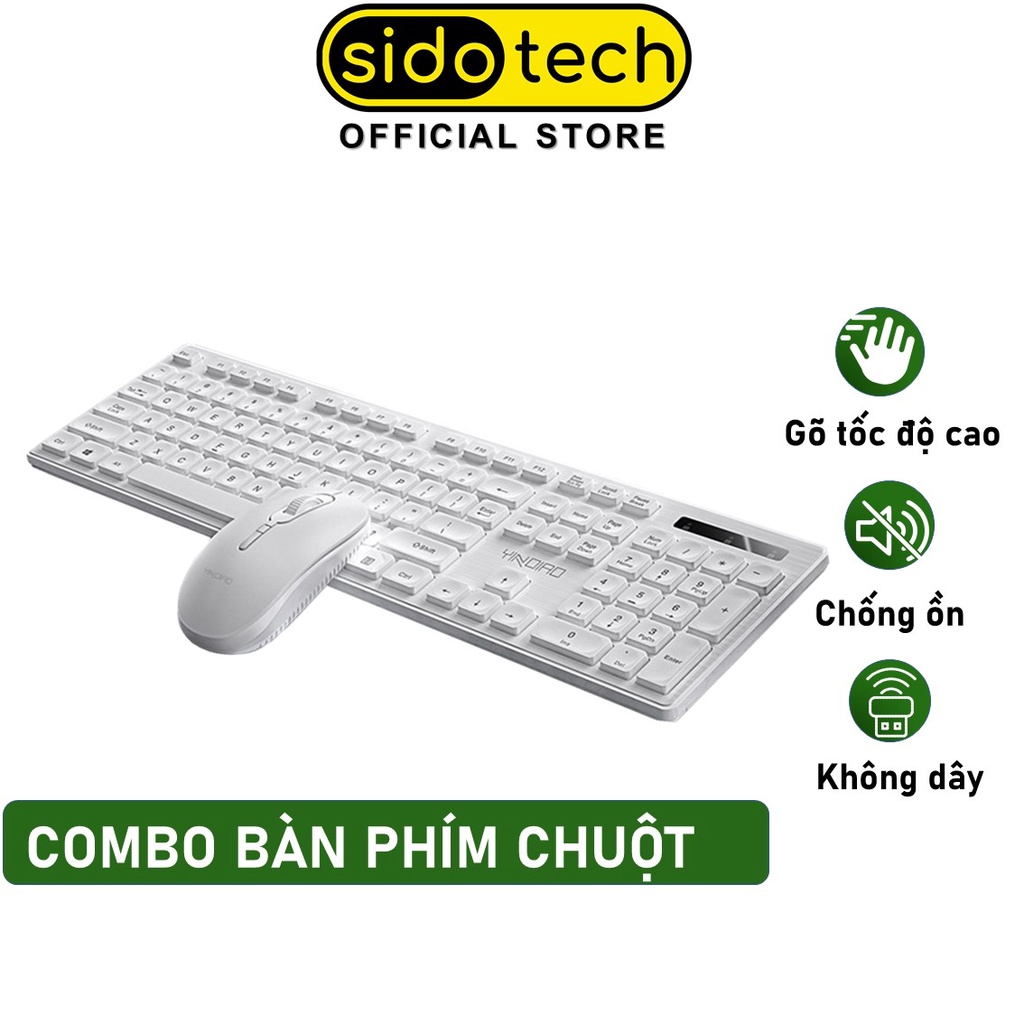 Combo bàn phím và chuột không dây mini wireless SIDOTECH YINDIAO Max3 kết nối cổng usb 2.4G phù hợp làm việc văn phòng