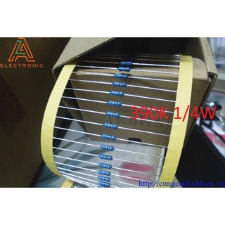Điện trở mf 390k 1/4w 1% chân đồng t1-e4điện trở mf 390k 1/4w 1% chân đồng t1-e4