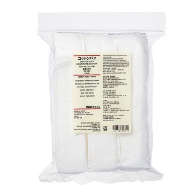 Bông tẩy trang Muji Cotton / Ecru hữu cơ 189 miếng