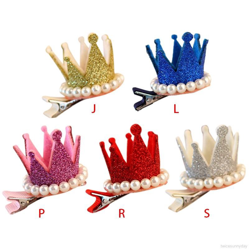 Kẹp tóc hình vương miện đính sequin lấp lánh dành cho bé gái