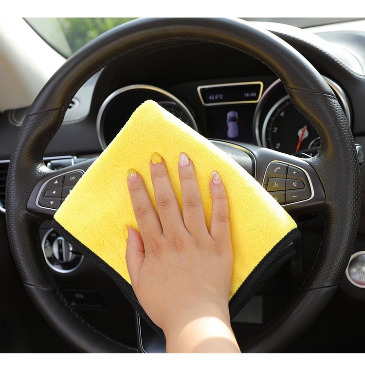 Khăn lau xe ô tô siêu thấm hút không đổ long, lau kính, lau bếp, lau bàn, khăn đa năng có móc treo