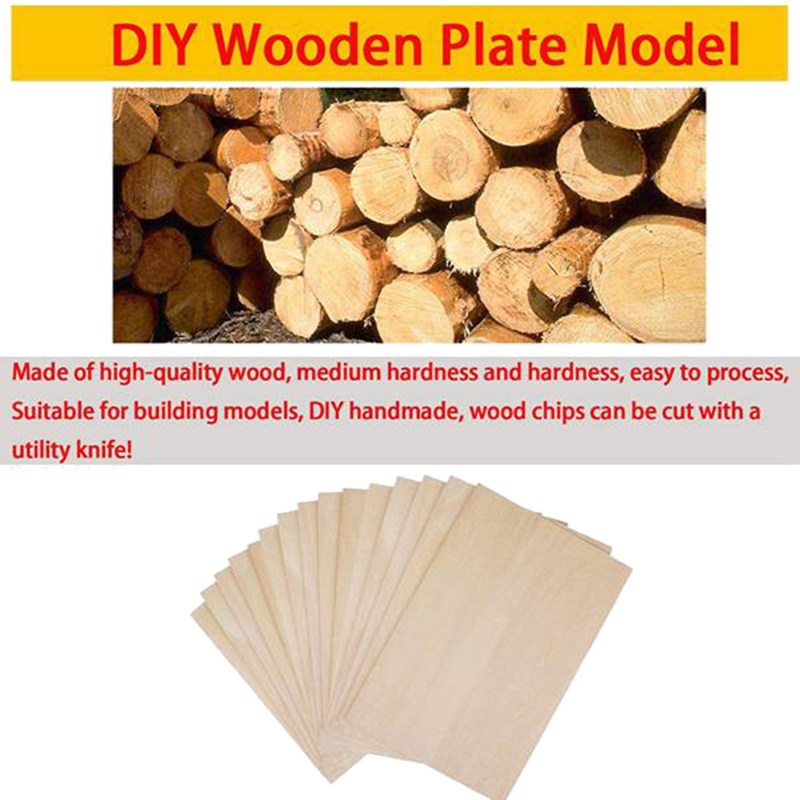 Bộ 10 Tấm Gỗ Mỏng Chưa Hoàn Thiện Dùng Làm Đồ Thủ Công DIY