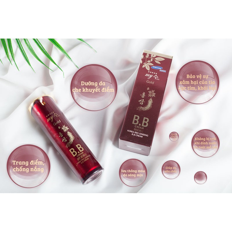 [DATE 2024] Kem Nền BB Cream Hồng Sâm Đỏ My Gold Korea Red Ginseng SPF 50 Pa+++ 40ml