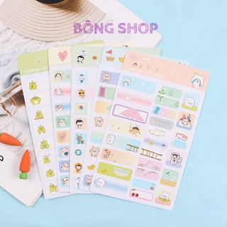 Nhãn dán Bullet Journal Bông Shop name sticker tiện lợi
