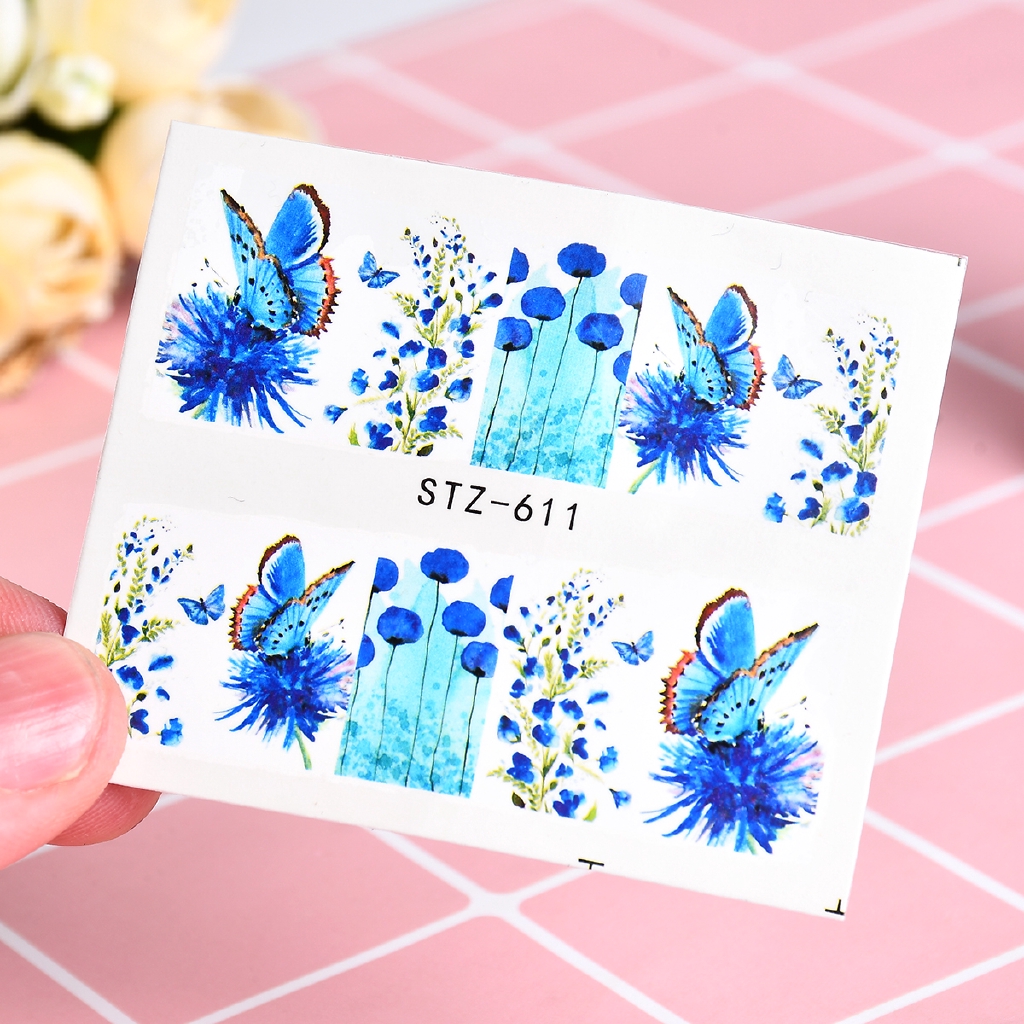 BUTTERFLY 1 Tấm Hình Dán Trang Trí Móng Tay Dạ Quang