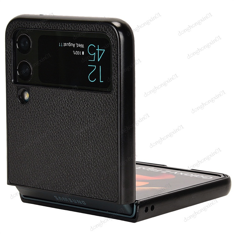 Ốp Điện Thoại Da Cứng Có Ngăn Đựng Thẻ Cho Samsung Galaxy Z Flip 4 5G