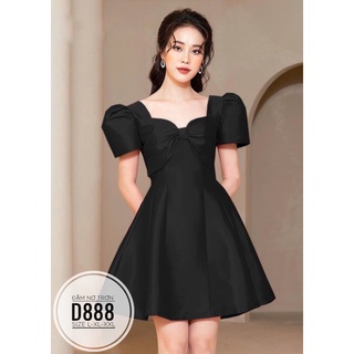 Bigsize Đầm nơ trơn D888