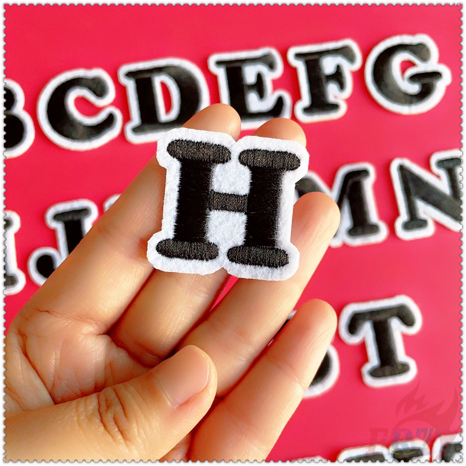 ❣️ Miếng Vá Sắt: Chữ Tiếng Anh Màu Đen ❣️1 Miếng Dán Ủi Lên Quần Áo Hình Chữ Cái