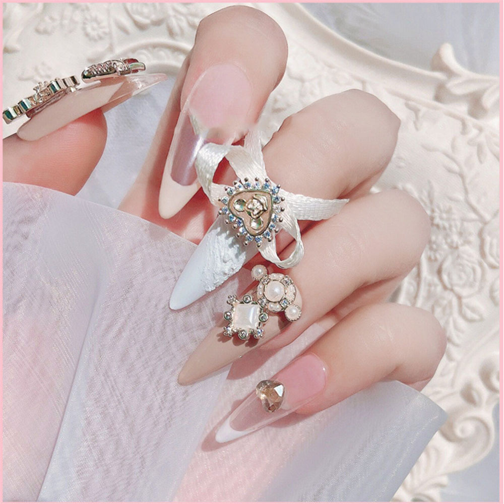 CHARMS (Hàng Mới Về) 1 Phụ Kiện Ngọc Trai Giả 3D Trang Trí Móng Tay Nghệ Thuật Sang Trọng