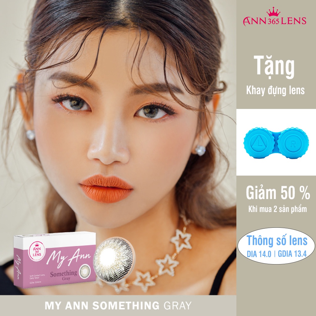 Kính áp tròng  màu xám tây Something Gray Ann365 dành cho mắt nhạy cảm dùng 30 ngày