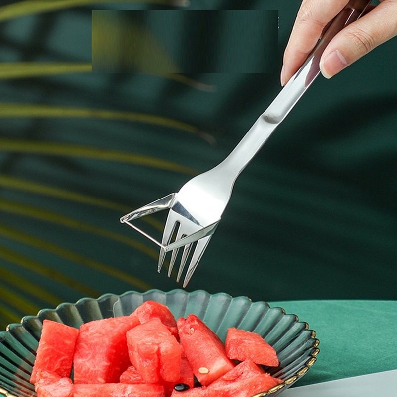Dụng Cụ Cắt Dưa Hấu Đa Năng 2 Trong 1 Bằng Thép Không Gỉ U2 Tiện Lợi