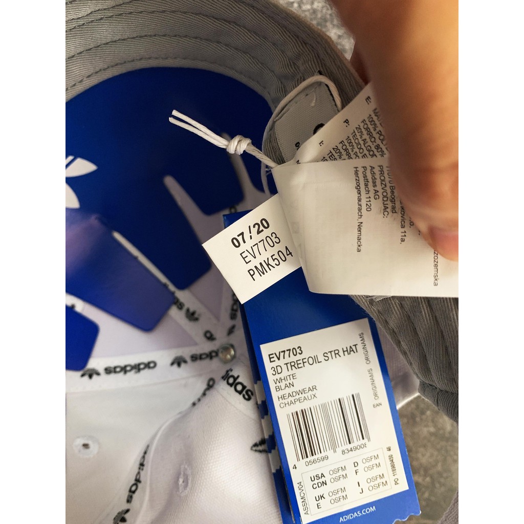 [NGHIỆN TÚI GIÁ GỐC + VIDEO THẬT] Nón / Mũ Adidas 3D TREFOIL STRAP-BACK HAT - EV7703 White | CAM KẾT 100% KH Hài Lòng