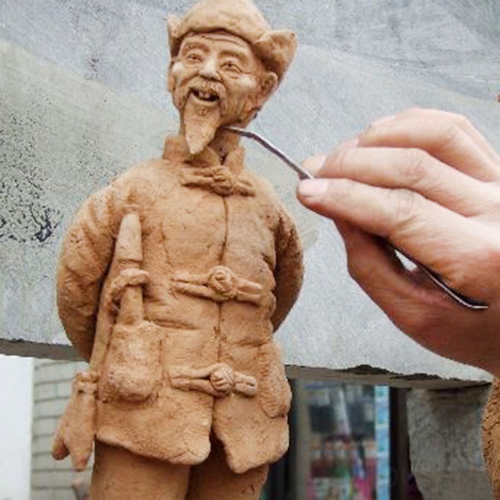 Bộ 11 dụng cụ điêu khắc đất sét thiết kế cán gỗ cho người mới bắt đầu