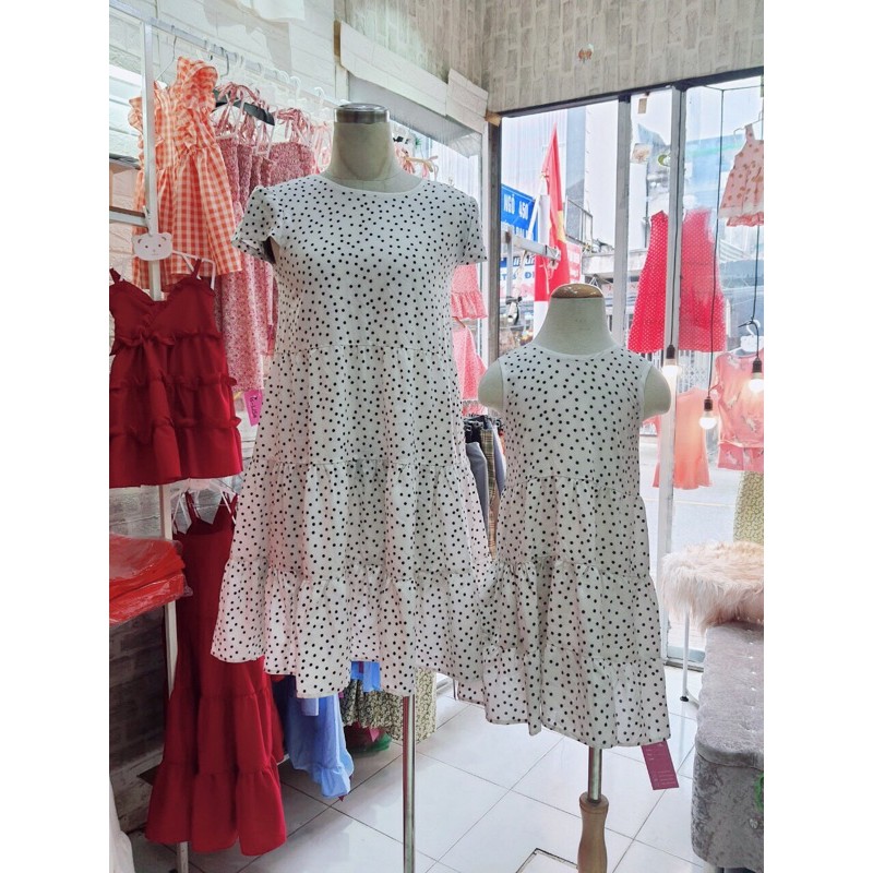 ( ảnh thật) váy đôi mẹ và bé thiết kế babydoll xinh yêu