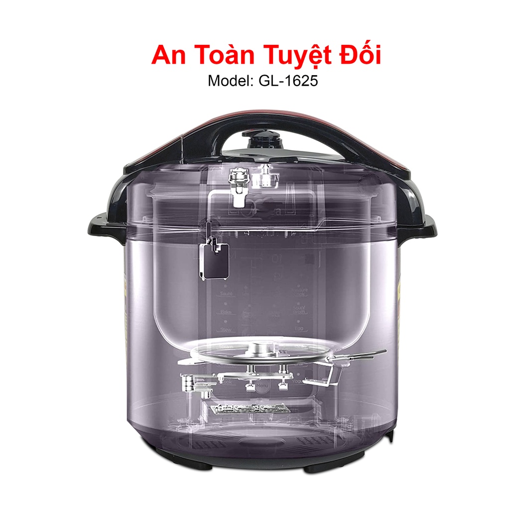 Nồi Áp Suất Đa Năng Gali Gl-1625 1000w 6 Lít Cao Cấp Nhập Khẩu Hàng Chính Hãng Tem CR