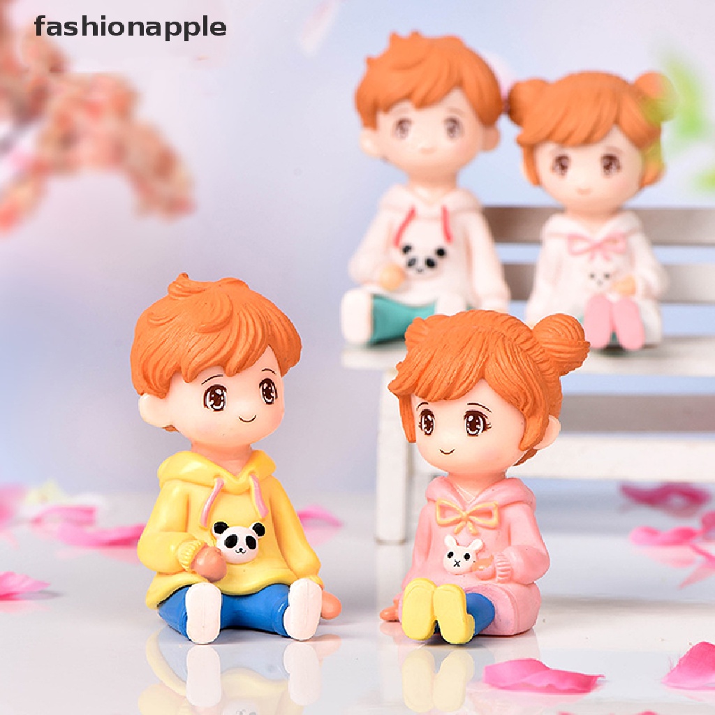 Set 2 Tượng Cặp Đôi Mini Trang Trí Tiểu Cảnh