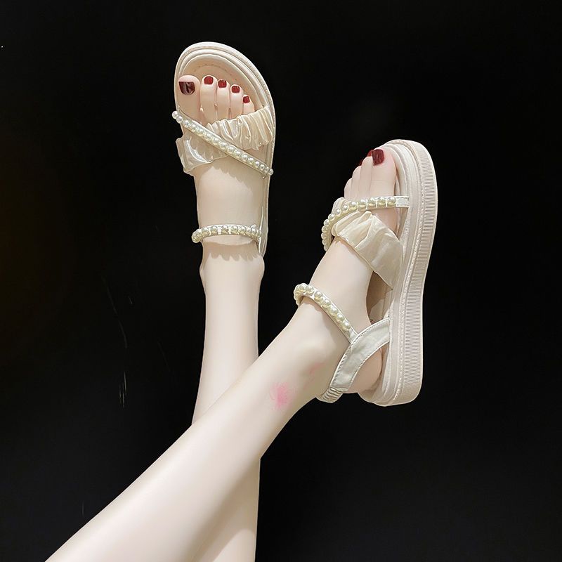 Giày Sandal Đế Dày Quai Chéo Thời Trang Mùa Hè Phong Cách Phương Tây